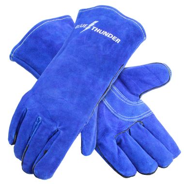 Blue Thunder Premium Leather Welders Gloves, Lined, 1 Pair
