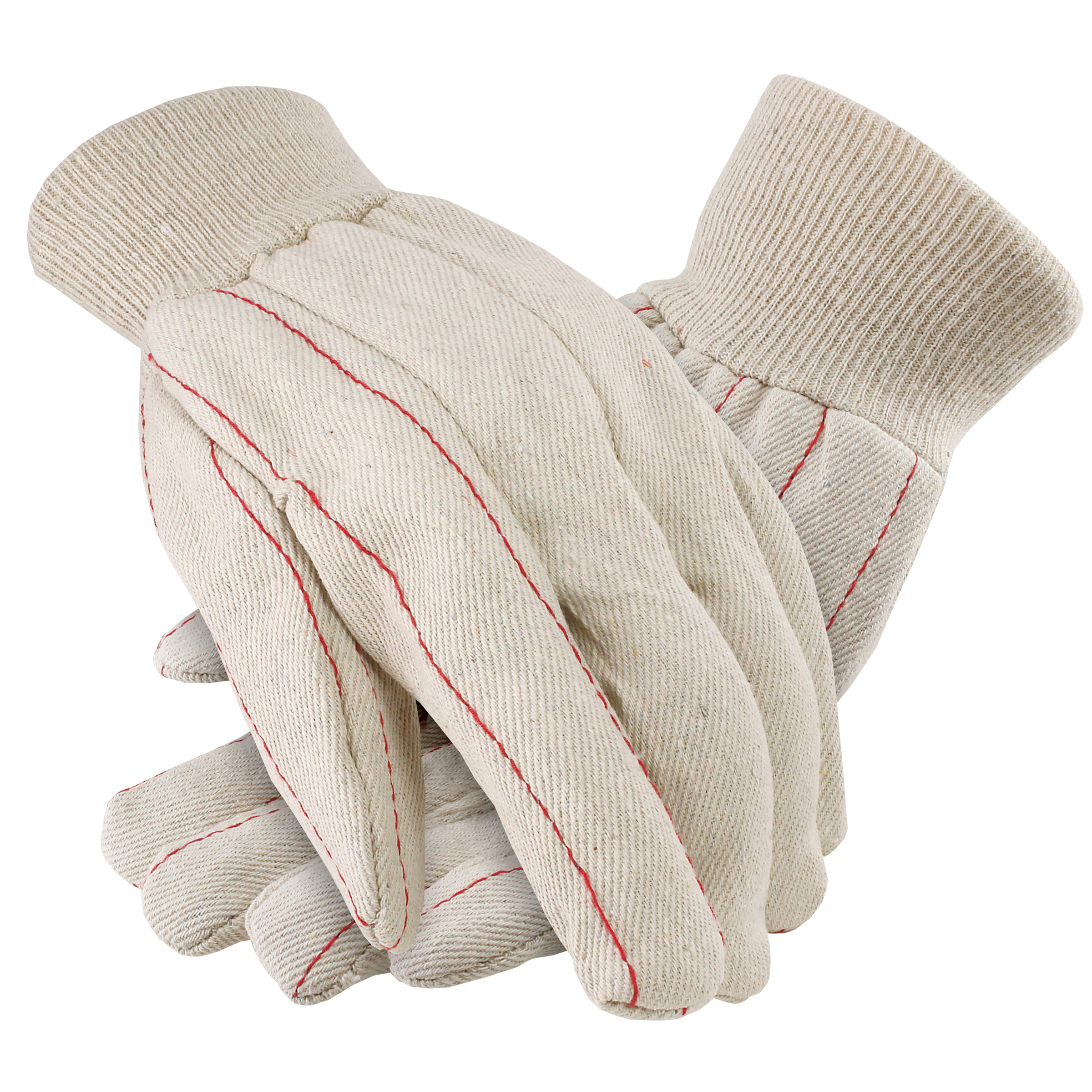 Cotton Double Palm Gloves, Knit Wrist, Made in USA