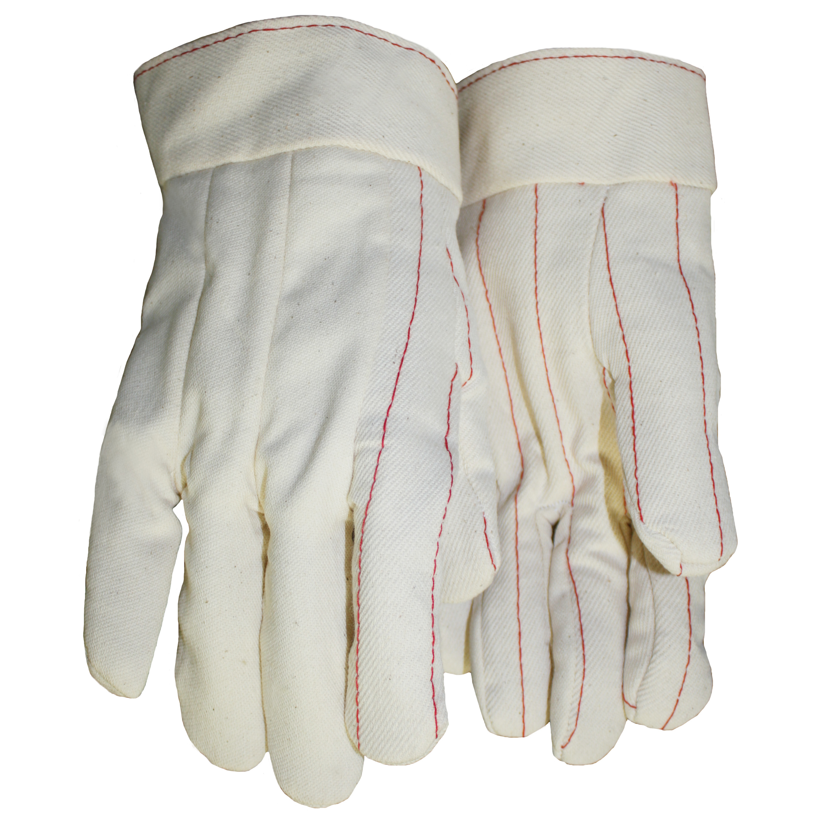 Cotton Double Palm Gloves, Band Top, Made in USA