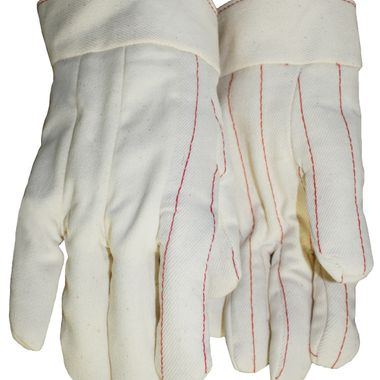 Cotton Double Palm Gloves, Band Top Cuff