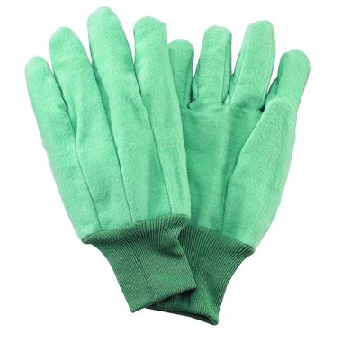 Green Cotton Chore Gloves, Made in USA