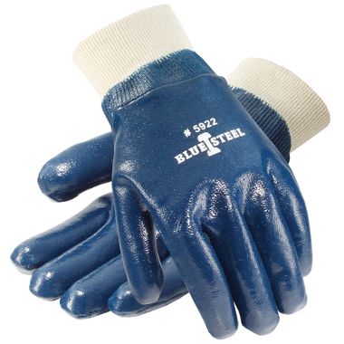 Blue Steel™ Nitrile Coated Gloves, Smooth Finish, Knit Wrist