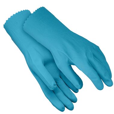 Latex Cleaning Gloves, Flock Lining, Blue