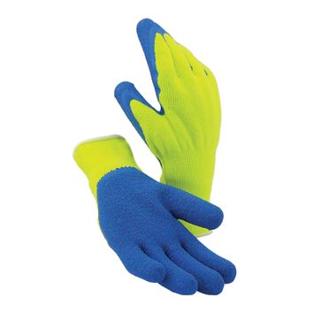 Hi-Viz Latex Palm Gloves, Terry Lining, 1 Pair