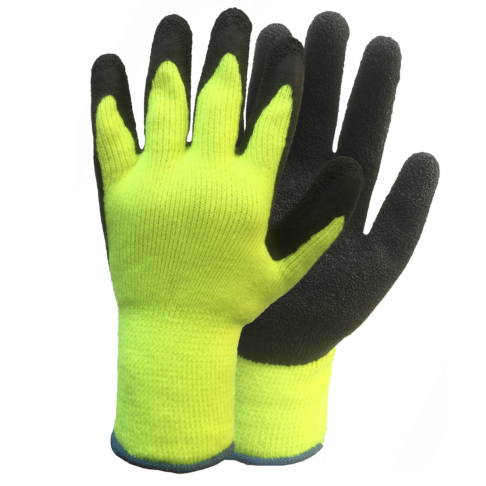 Hi-Viz Rubber Coated Palm Gloves, 1 Pair