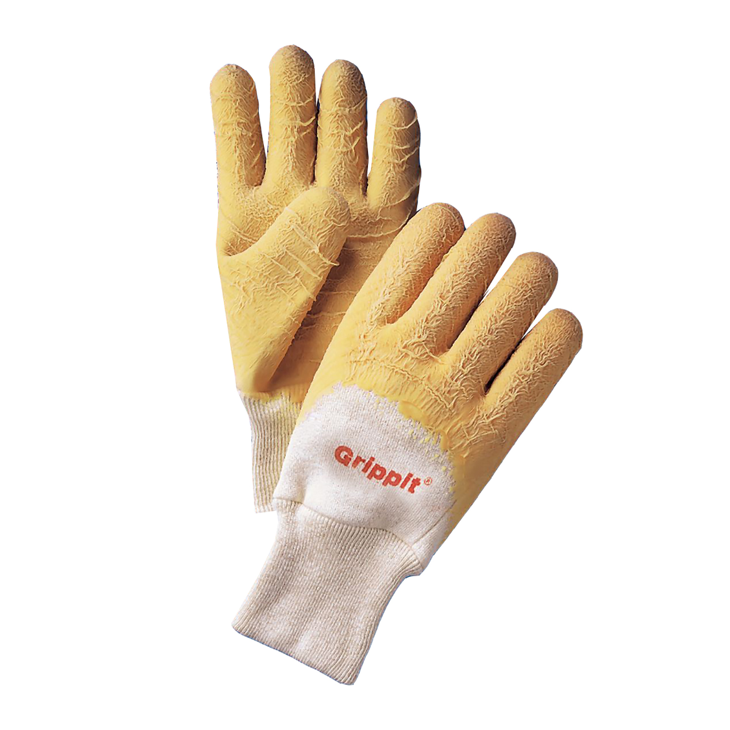 Grippit Rubber Coated Gloves with Crinkle Finish, Knit Wrist, 1 Pair