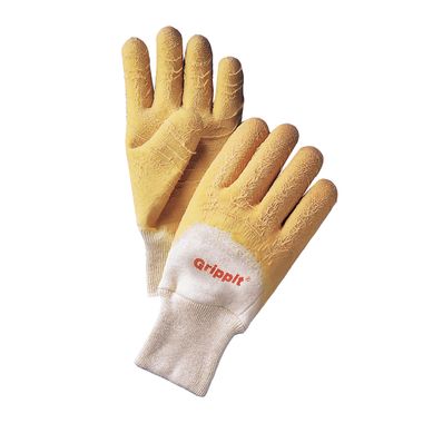 Grippit Rubber Coated Gloves with Crinkle Finish, Knit Wrist