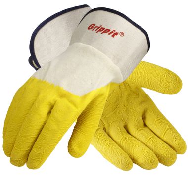 Grippit Rubber Coated Gloves with Crinkle Finish, Safety Cuff, 1 Pair