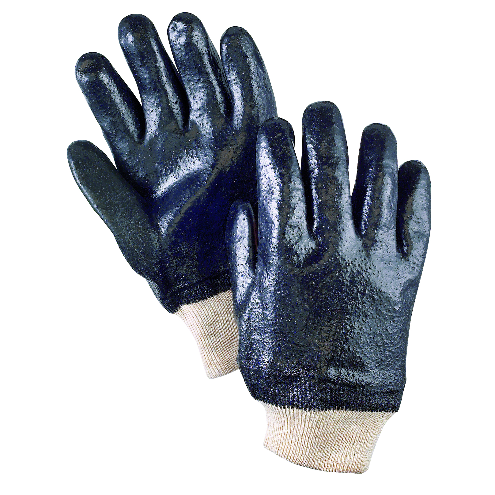 PVC Gloves with Rough Finish, Knit Wrist