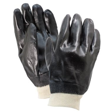 PVC Coated Gloves, Knit Wrist, 1 Pair