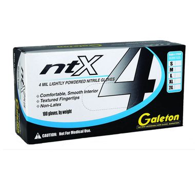 ntX Disposable Nitrile Gloves, Lightly Powdered