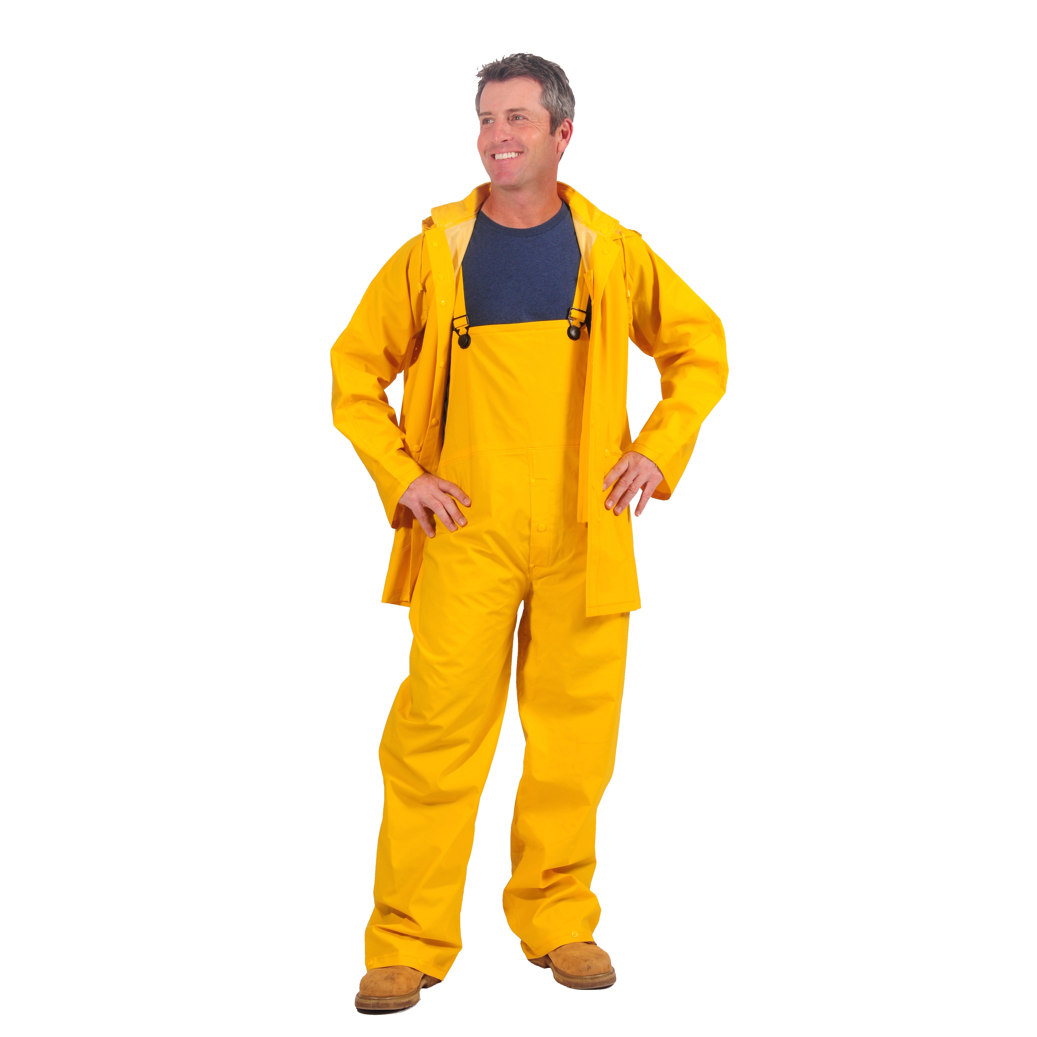 3X-Large Yellow Galeton 7953-XXXL-YW 7953 Repel Rainwear 0.50 mm PVC 2-Layer Rain Suit 