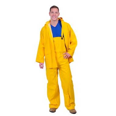 Repel Rainwear™ 3 Piece 0.35mm PVC/Polyester Rain Suit, Yellow