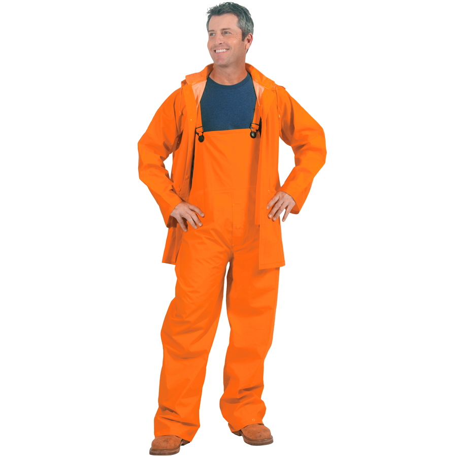 Repel Rainwear&trade; 3 Piece 0.35mm PVC/Polyester Rain Suit, Orange, 35 Mil