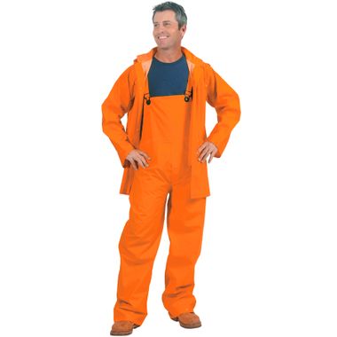 Repel Rainwear™ 3 Piece 0.35mm PVC/Polyester Rain Suit, Orange, 35 Mil