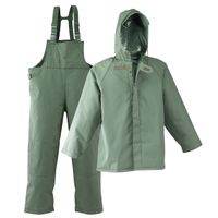 Galeton 7955-L-GR 7955 Repel Rainwear PVC On Nylon Flexible Rain Suit Green Large 