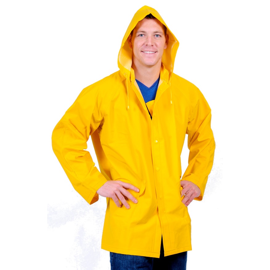 Repel Rainwear&trade; 0.35mm PVC/Polyester Rain Jacket with Detachable Hood