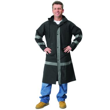 Repel Rainwear™ 0.35mm PVC/Polyester Reflective Raincoat, 46 Inch
