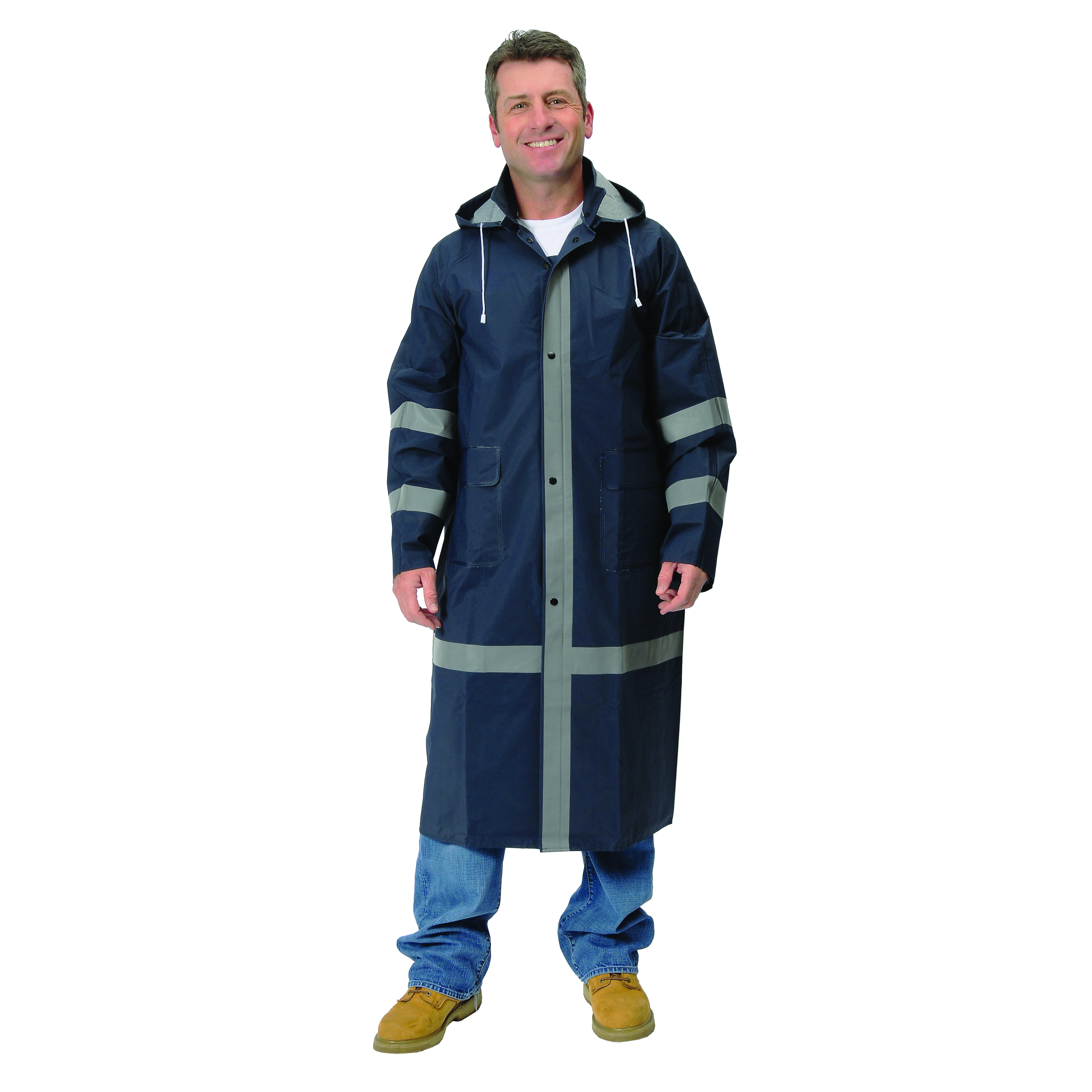 Repel Rainwear&trade; 0.35mm PVC/Polyester Reflective Raincoat, 46 Inch
