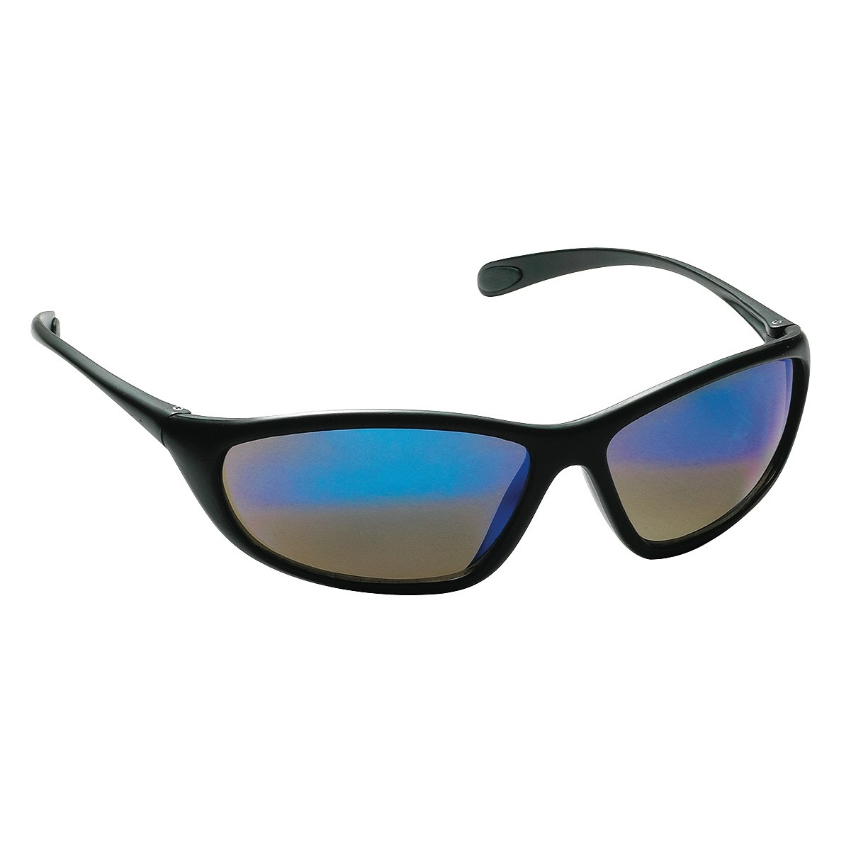 Spyder Safety Glasses, Black Frame, Blue Mirror Lens