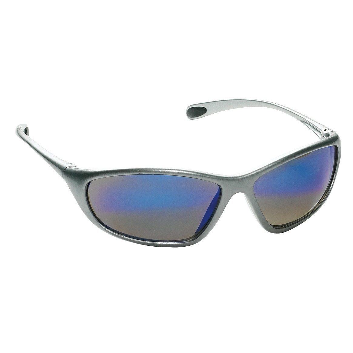 Spyder Safety Glasses, Silver Frame, Blue Mirror Lens