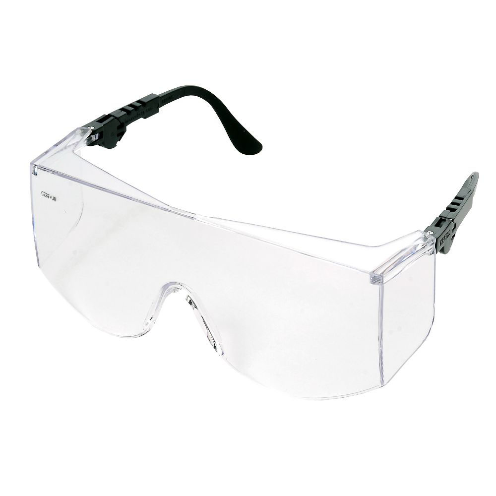 MCR TC110XL Tacoma 
X-Large
Clear Safety Glasses, Black Temples