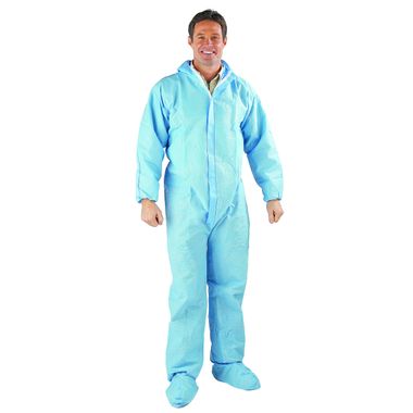 Safe N' Clean™ Professional Coverall Hood, Boots, Elastic Wrists & Ankles