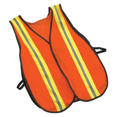 Galeton® Safety Vest, Orange Mesh with Reflective Tape