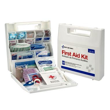 First Aid Only® 225-AN, 50 Person First Aid Kit, Plastic Case with Dividers