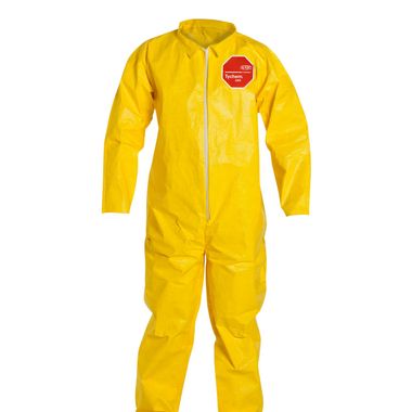 DuPont™ Tychem® 2000 Coverall, QC120SYL, Collar, Open Wrists and Ankles, Serged Seams