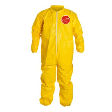 DuPont™ Tychem® 2000 Coverall, QC125SYL, Collar, Elastic Wrists and Ankles, Serged Seams