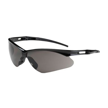 DiVal Di-Vision A1114GAF Semi-Rimless Safety Glasses with Black Frame, Gray Lens and Anti-Scratch / Anti-Fog Coating