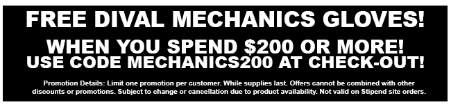 Free Mechanics Gloves with Orders of $200 or More!