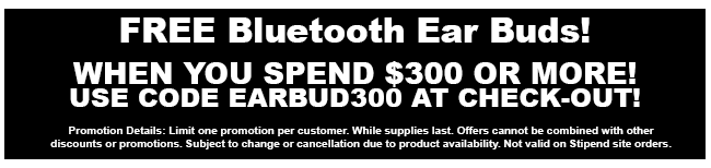 Free EarBuds with Orders of $300 or More!