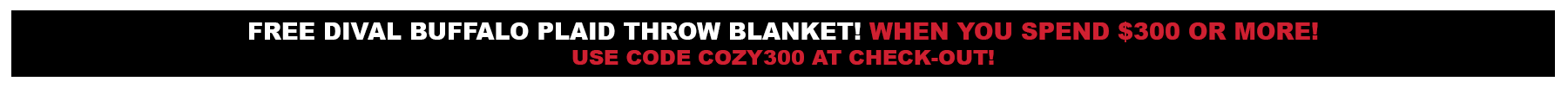 Free Throw Blanket with Orders of $300 or More!
