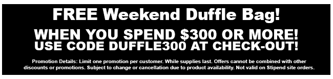 Free Duffle Bag with Orders of $300 or More!