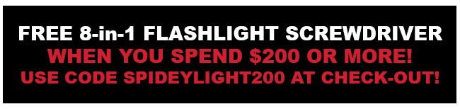 Free 8 in 1 Flashlight with Orders of $200 or More!